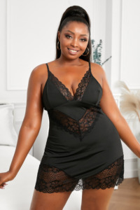 Sexy lingerie /Ivy  women plus size  lace chemise /baby doll sleep wear .