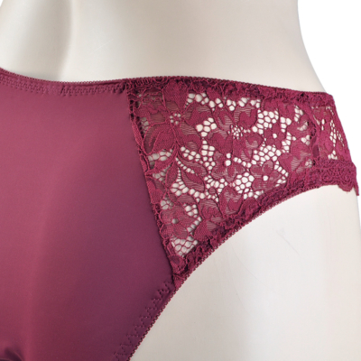 Coco Maya burgundy Brazilian lace knickers by La Didor