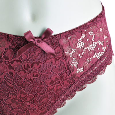 Coco Maya burgundy Brazilian lace knickers by La Didor
