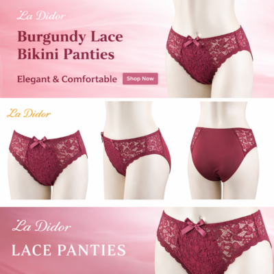 Coco Maya burgundy Brazilian lace knickers by La Didor