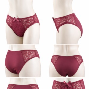 Coco Maya burgundy Brazilian lace knickers by La Didor